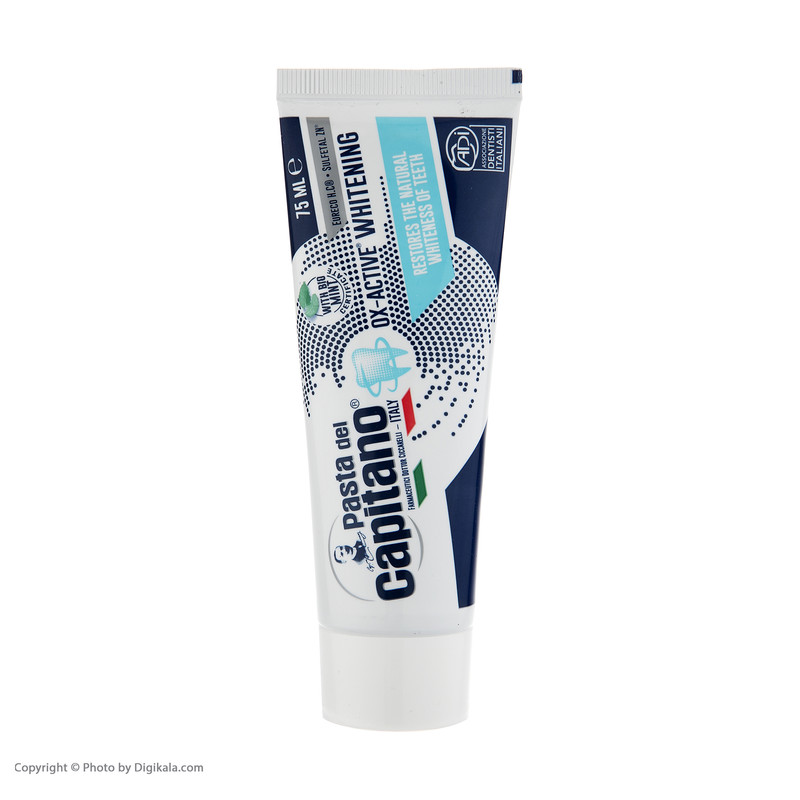 خمیر دندان پاستا دل کاپیتانو مدل سفید کننده حجم 75 میلی لیتر