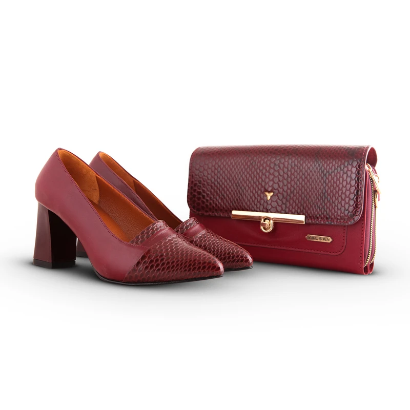 عکس شماره 2 : ست کیف و کفش زنانه چرم یلسان مدل لیندا کد tara-mrv-912-zrk