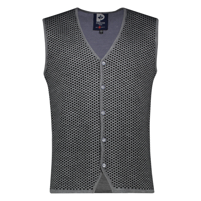 ژیله مردانه تریکو پاییزان مدل J800 رنگ طوسی