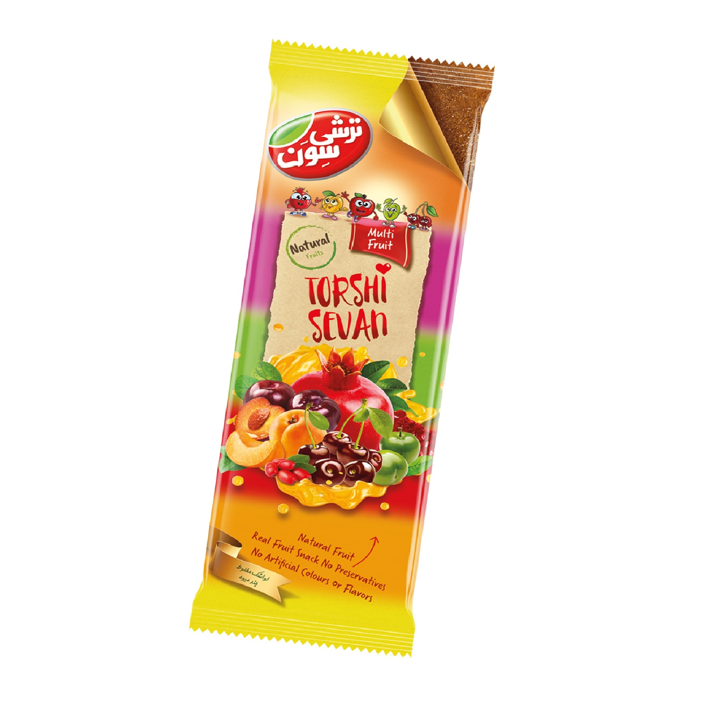 لواشک هفت میوه ترشی سون - 100 گرم بسته 10 عددی