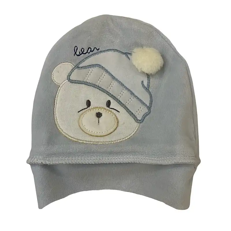 ست کلاه و شال گردن نوزادی مدل خرسی کد 09