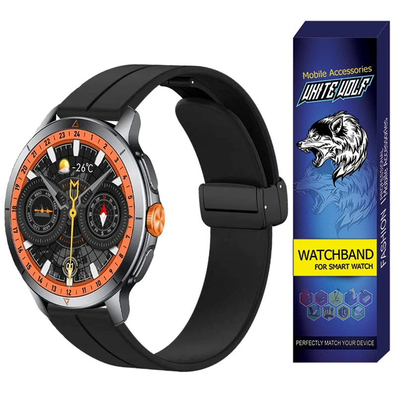 بند وایت ولف مدل WB-MAG مناسب برای ساعت هوشمند گلوریمی GX RACE / 22mm