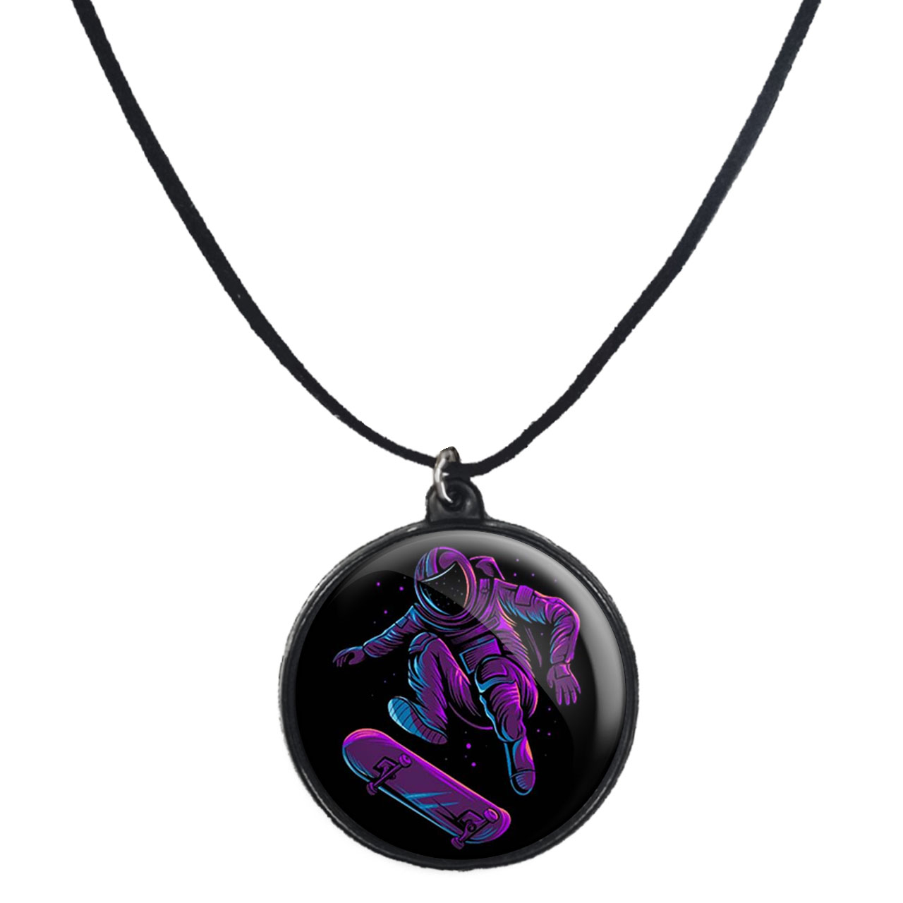 گردنبند پرمانه طرح فضانورد کد pmb.10412 مدل دو طرفه