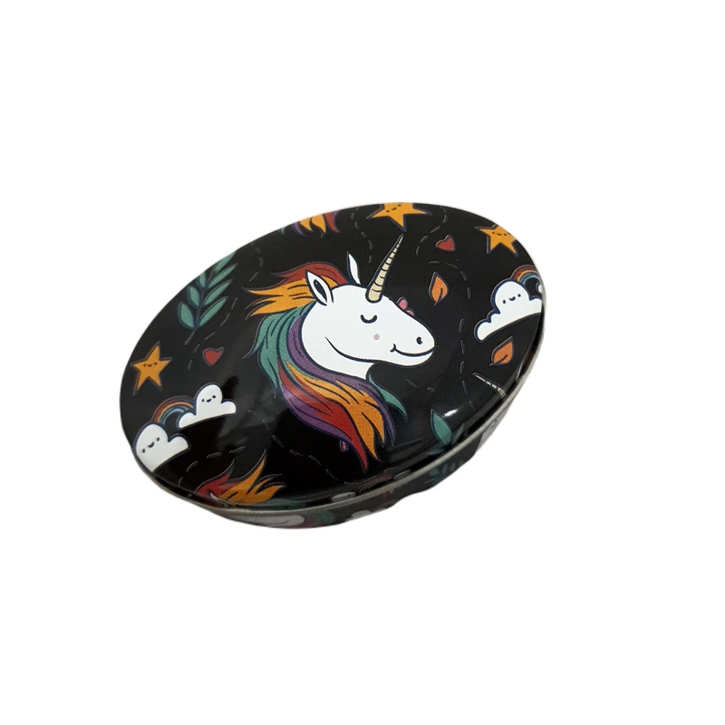 جعبه دکوری مدل قوطی فلزی طرح اسب تک شاخ کد 12