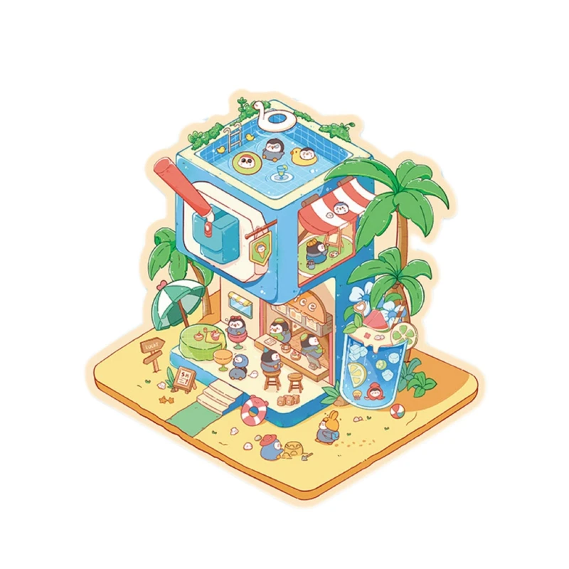 برچسب مدل سه بعدی طرح خانه یخی پنگوئن