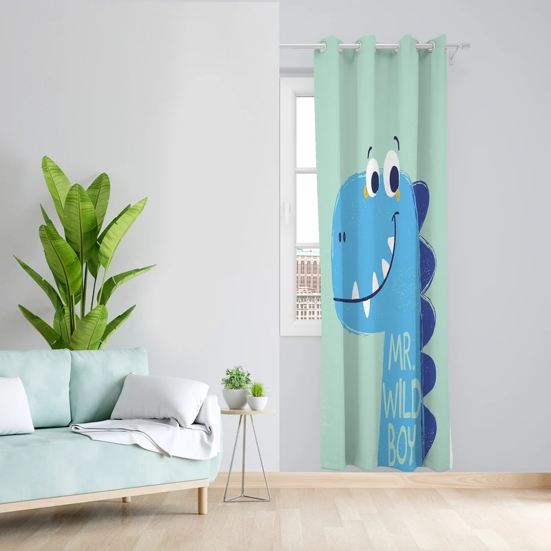 پرده طرح کودک مدل مخمل پانچی کد L 1620 Z سایز 140x200 سانتی متر