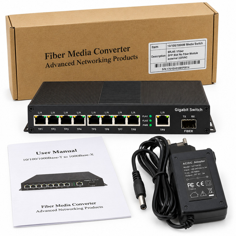 سوئیچ شبکه گیگابیتی AOA 9 پورت  مدل AFS3109-SFP 