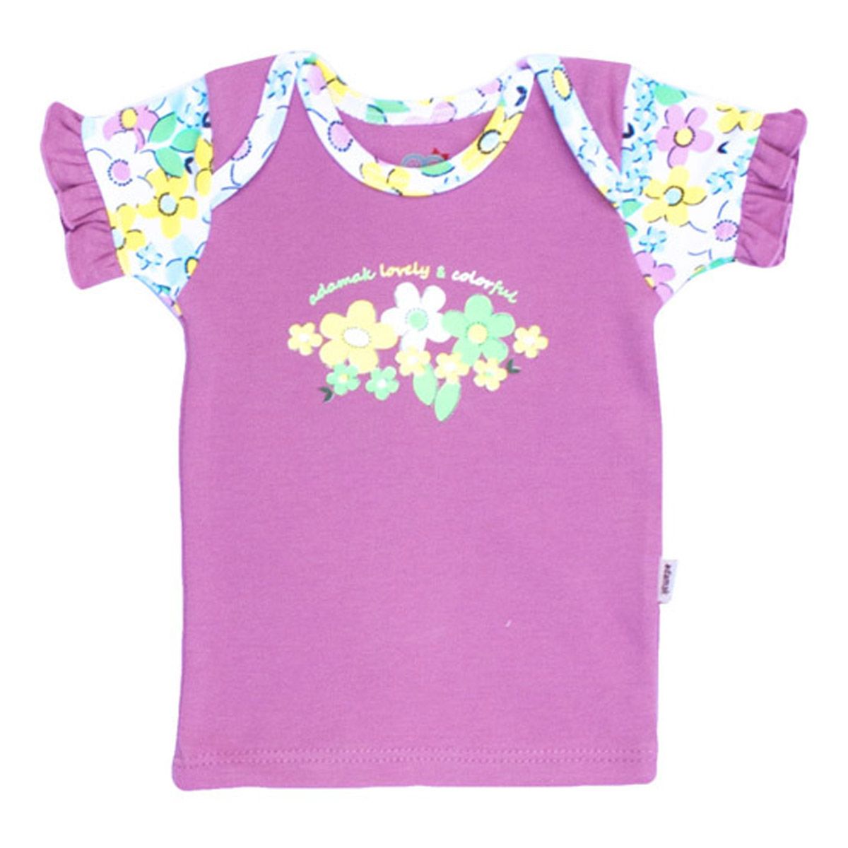 تی شرت نوزادی دخترانه آدمک طرح گل -  - 1