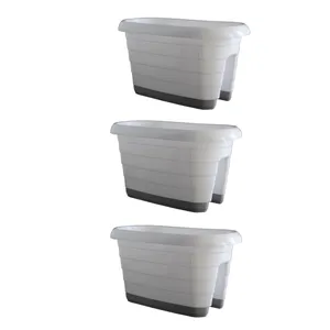 گلدان مدل نرده ای پلاستیکی کد FN2-3 مجموعه 3عددی