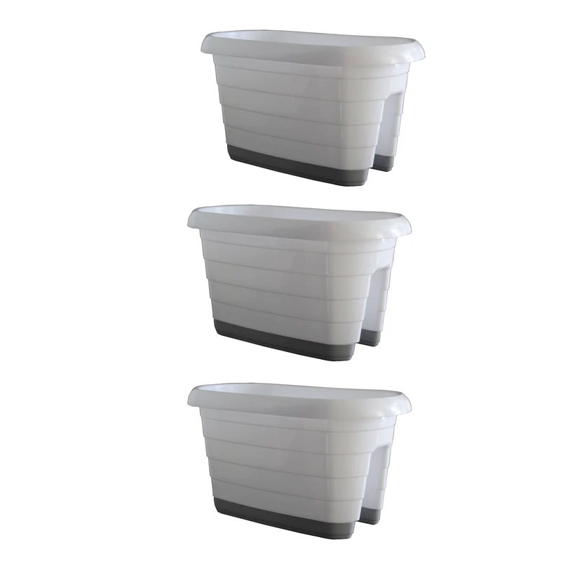 گلدان مدل نرده ای پلاستیکی کد FN2-3 مجموعه 3عددی