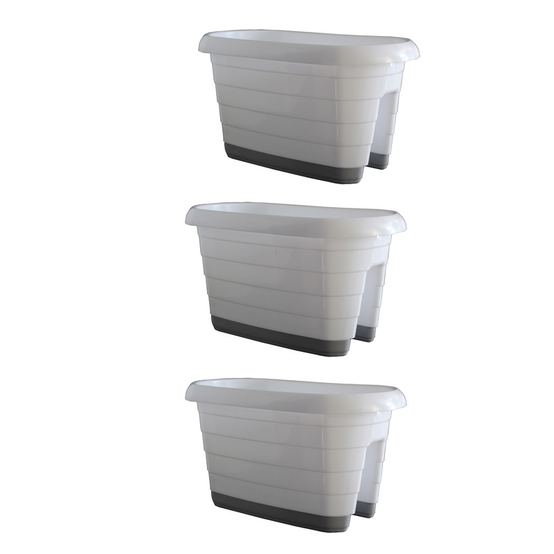 گلدان مدل نرده ای پلاستیکی کد FN2-3 مجموعه 3عددی