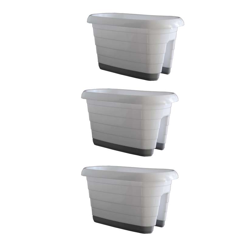 گلدان مدل نرده ای پلاستیکی کد FN2-3 مجموعه 3عددی گلدان مدل نرده ای پلاستیکی کد FN2-3 مجموعه 3عددی