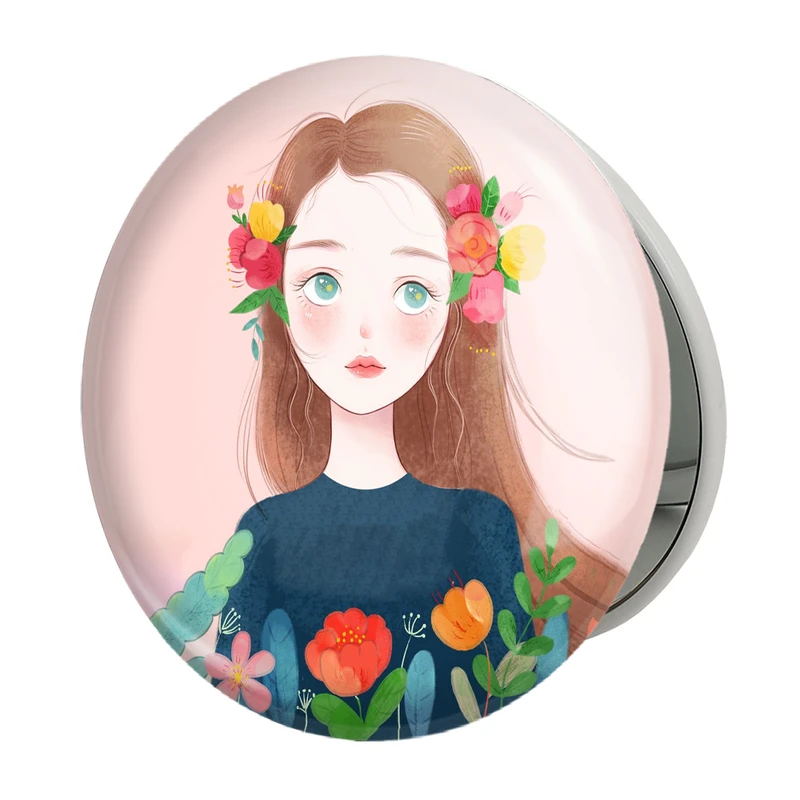 آینه جیبی خندالو طرح دخترانه مدل تاشو کد 25621 