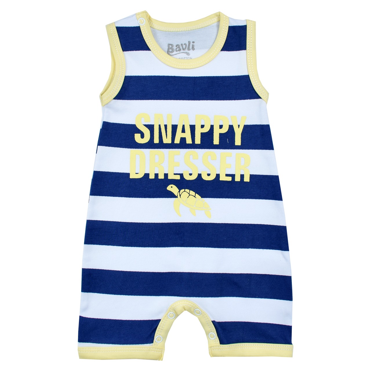 سرهمی نوزادی باولی مدل راه راه رنگ آبی