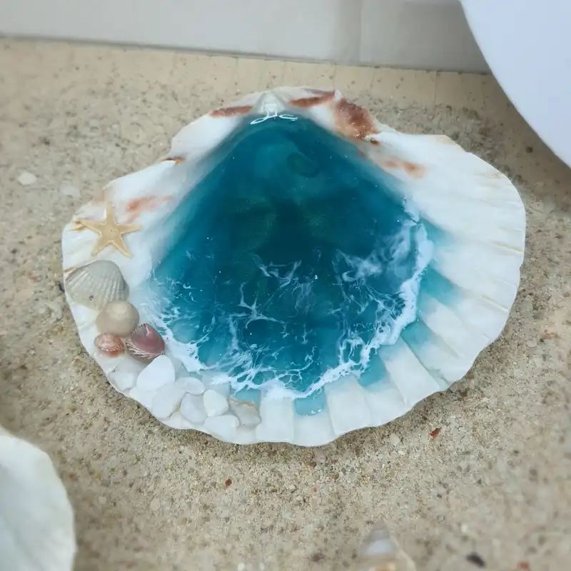 ست 8 تکه هفت سین رزینی مدل دریا و صدف