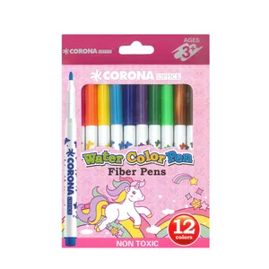ماژیک رنگ آمیزی 12 رنگ کرونا مدل WATER COLOR PEN کد WH6996-12P