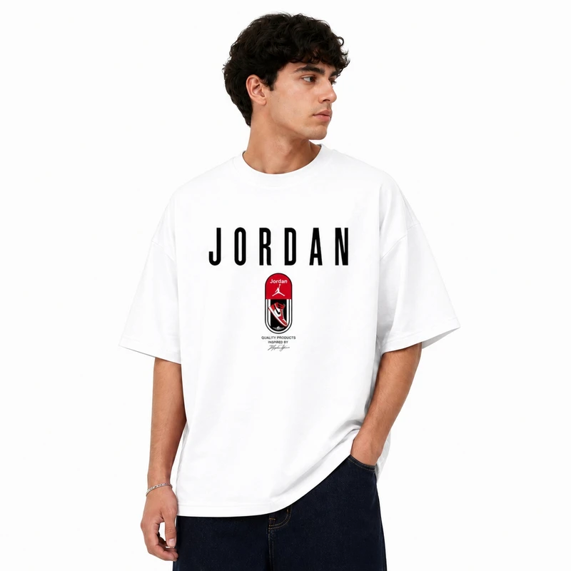 تی شرت اورسایز مردانه نخ ماکان مدل J-01