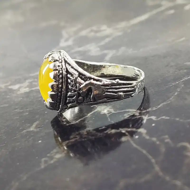 انگشتر مردانه سلین کالا مدل عقیق شرف الشمس گوزن کد D-17