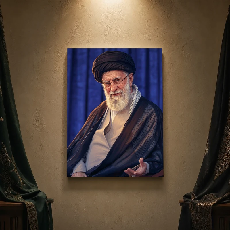 تابلو شاسی مدل مذهبی طرح رهبر شهید امام خامنه‌ای کد 23SM