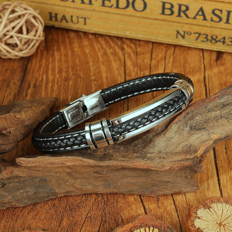 دستبند مردانه گالری گوهرسنگ مدل چرم ;n PH1419 دستبند مردانه گالری گوهرسنگ مدل چرم ;n PH1419
