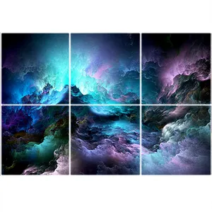   تایل سقفی آسمان مجازی طرح آسمان رویایی  کد ST 7096-6 سایز 60x60 سانتی متر مجموعه 6 عددی 