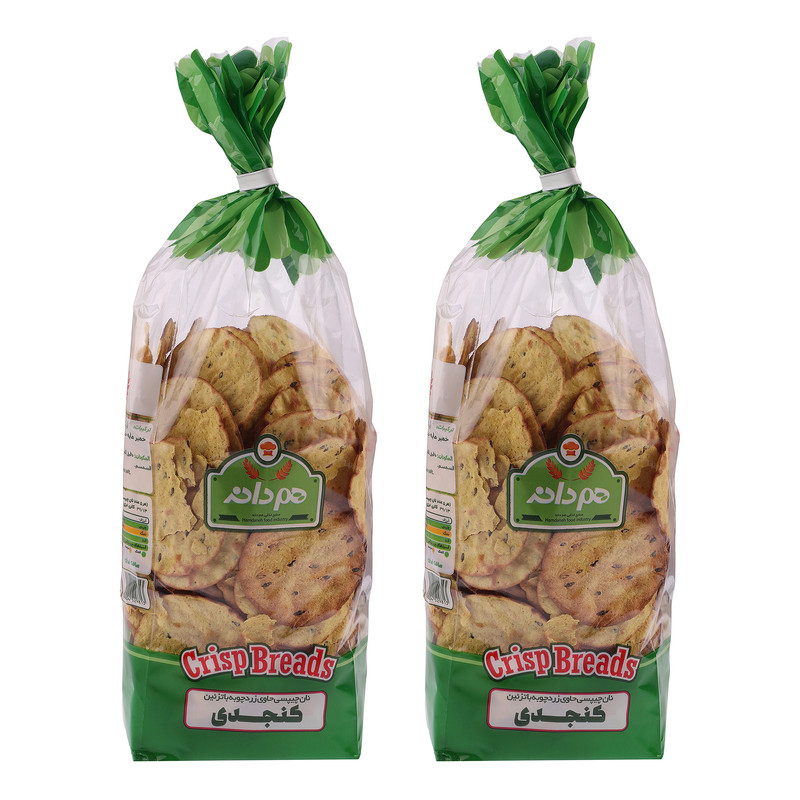 نان خشک چیپسی کنجدی هم دانه - 230 گرم بسته 2 عددی