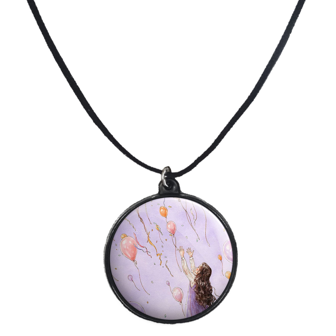 گردنبند پرمانه طرح دخترونه کد pmb.23384 مدل دو طرفه