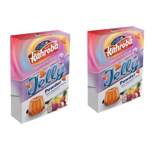 پودر ژله میوه های استوایی کهربا - 100 گرم مجموعه 2 عددی