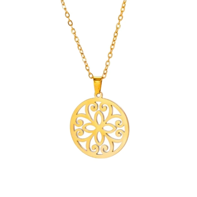 گردنبند طلا 18 عیار زنانه رضا گلد مدل اسلیمی