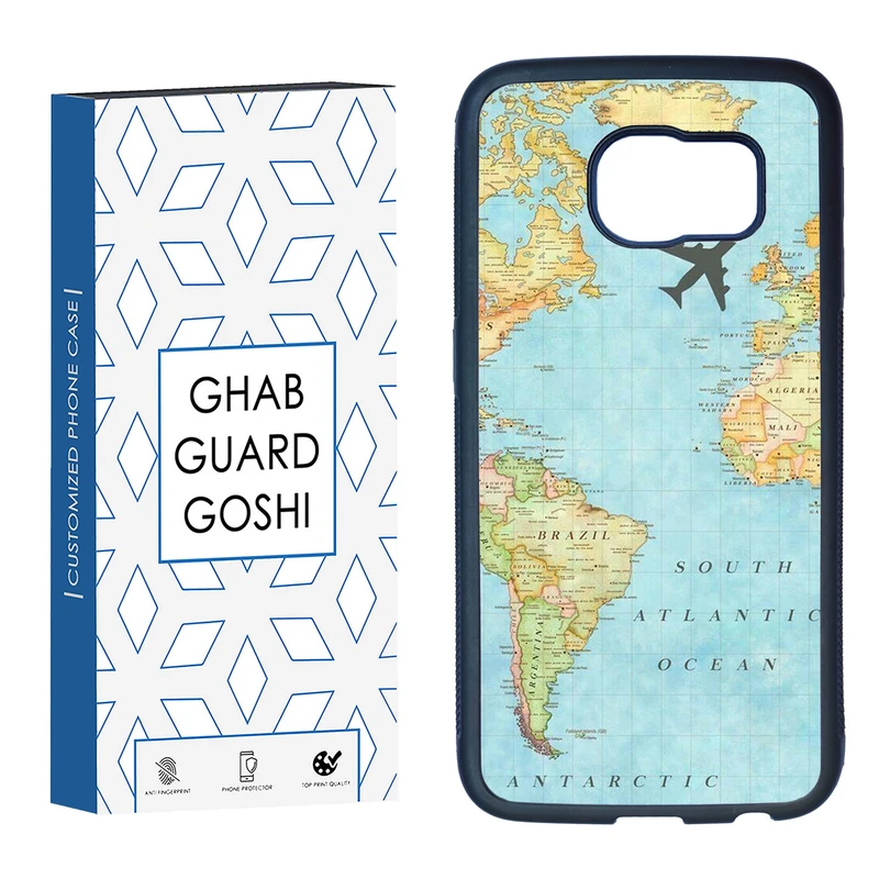 کاور قاب گارد گوشی طرح نقشه جهان کد TPU-057 مناسب برای گوشی موبایل سامسونگ Galaxy S7