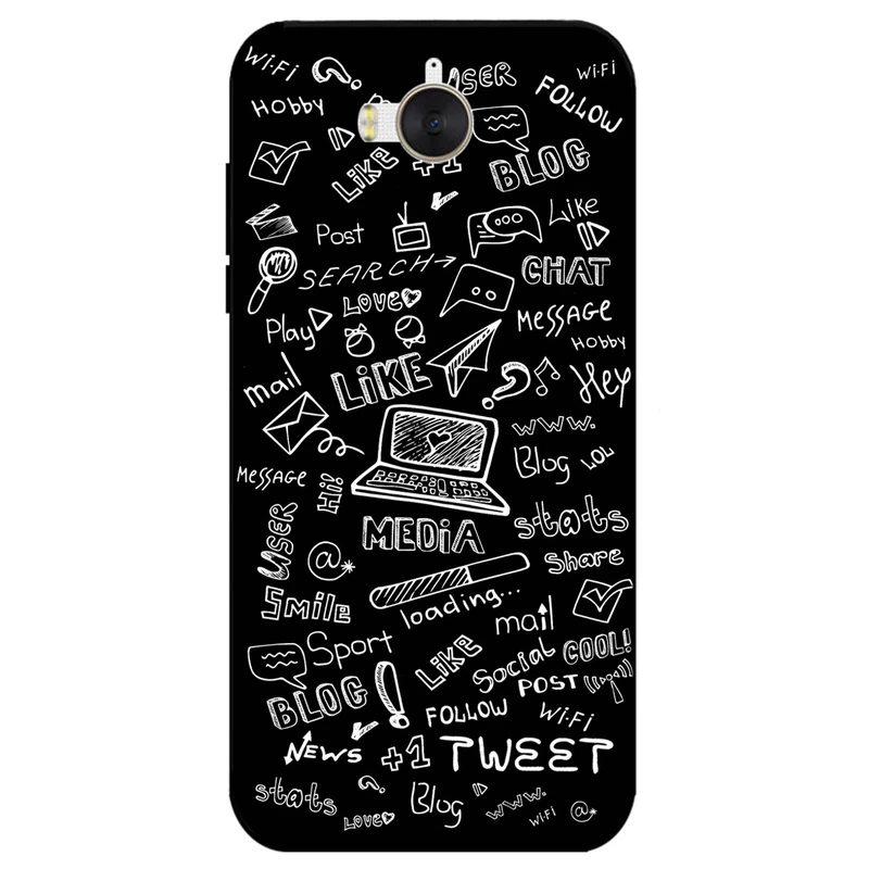 کاور مگافون طرح رسانه های اجتماعی مدل 1898 مناسب برای گوشی موبایل هوآوی Y6 2017