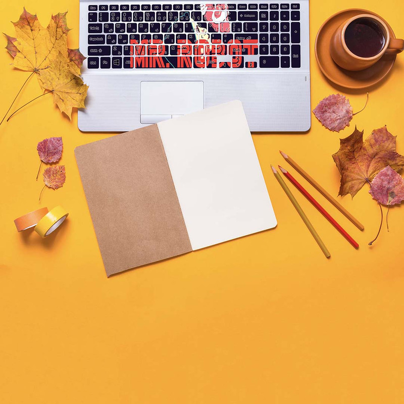 برچسب حروف فارسی کیبورد مدل mr robot illustration fan کد K-351 