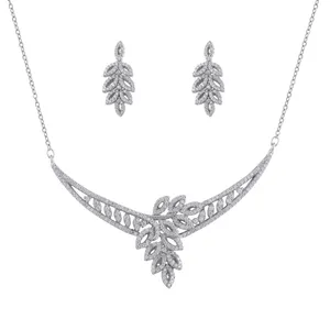 نیم ست نقره زنانه مدل برگ کد M3147