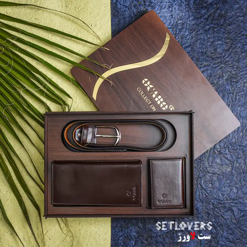 ست هدیه مردانه مدل چرم اصل S1014