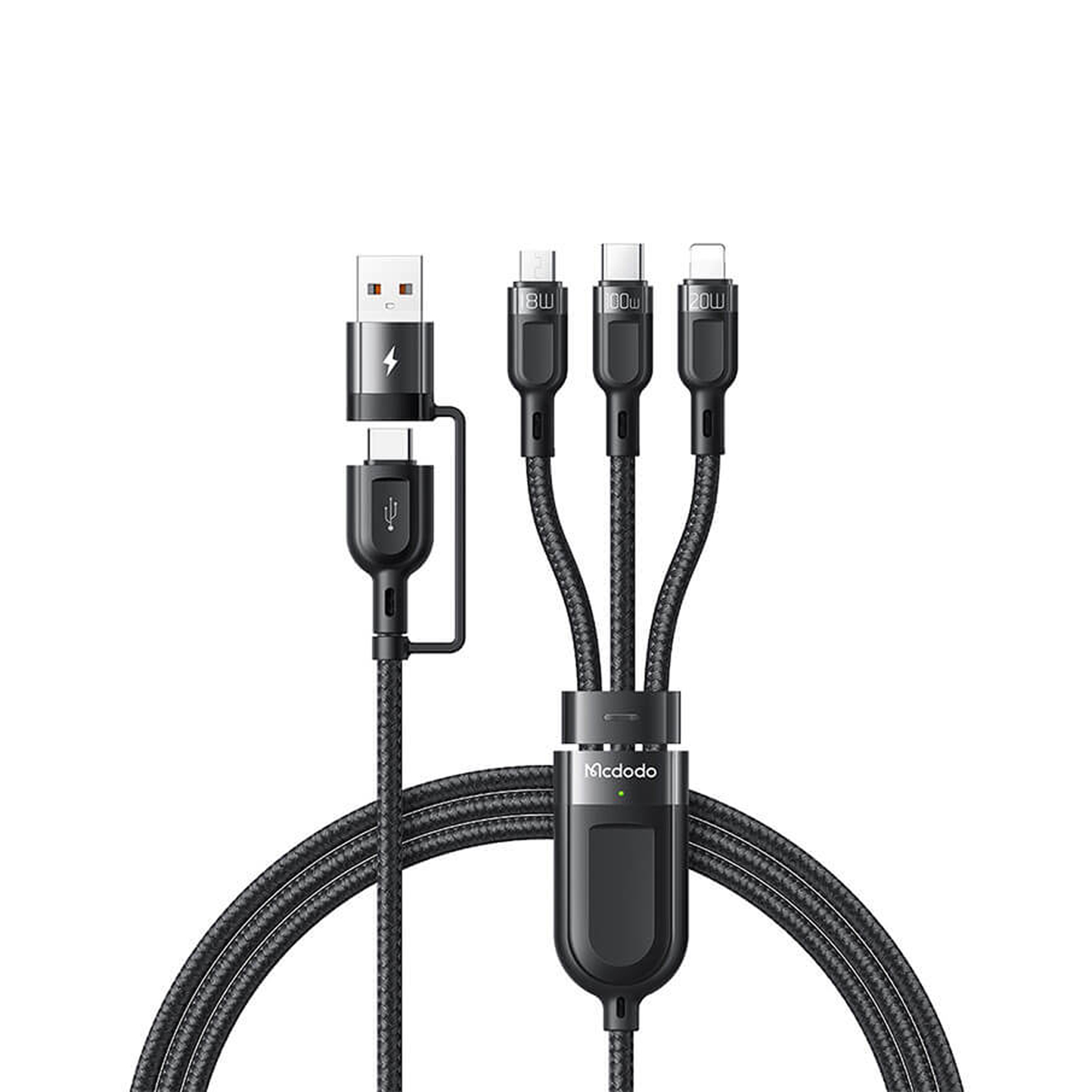 کابل تبدیل USB-C به لایتنینگ/USB-C/MicroUSB مک دودو مدل CA-880 6A طول 1.2 متر