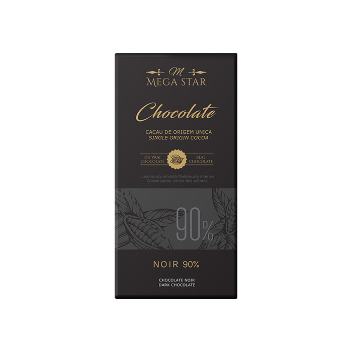 شکلات تخته ای تلخ 90 درصد مگا استار - 100 گرم