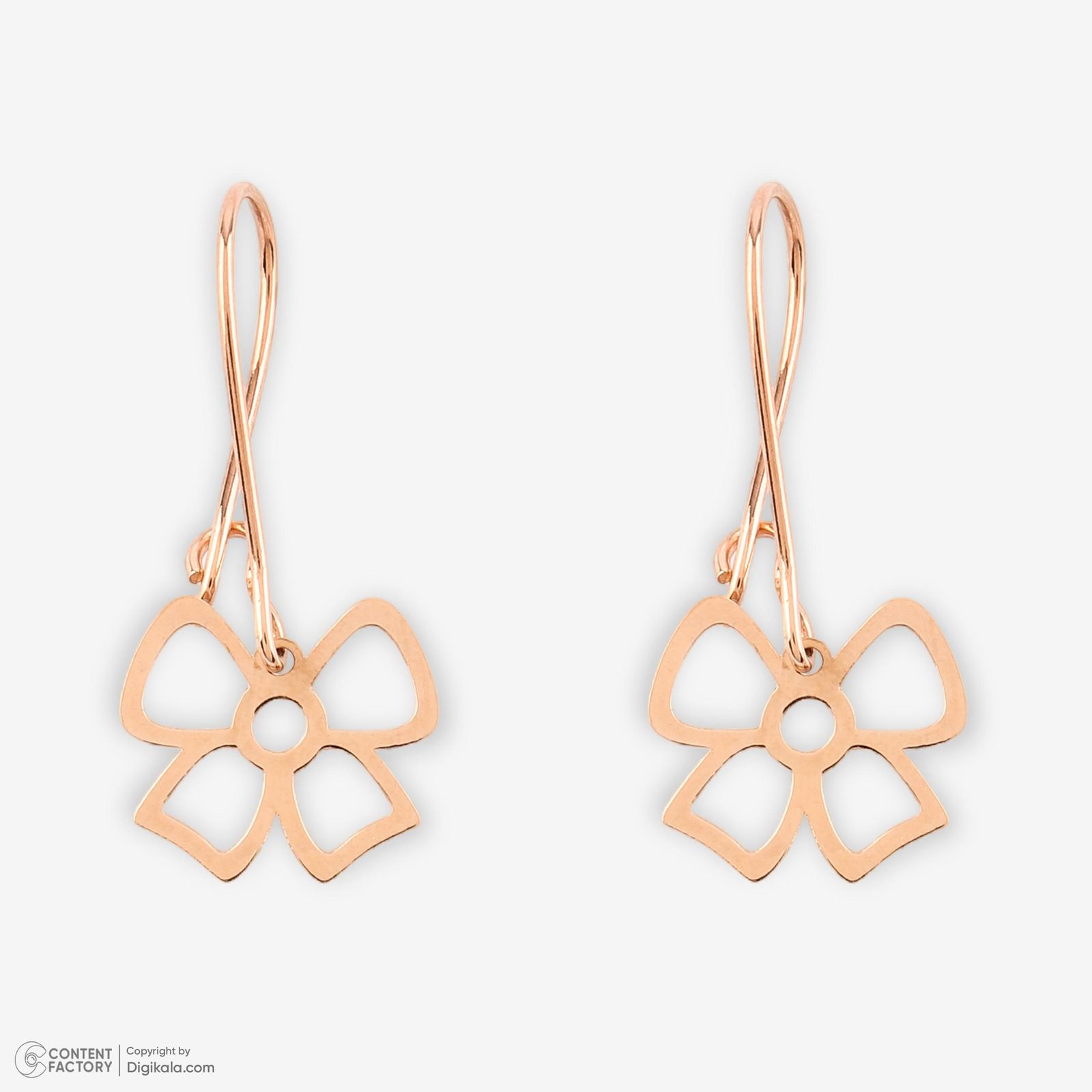 نیم ست طلا 18 عیار زنانه حافا گلد مدل پاپیون کد nim19 -  - 5