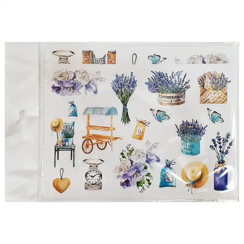 برچسب مدل گل Lavender کد 3 مجموعه 2 عددی