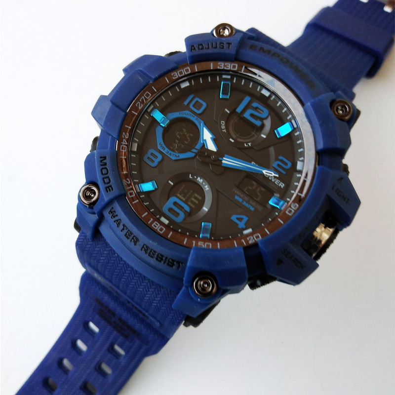 ساعت مچی عقربه‌ای مردانه  کوارتز امپاور مدل دوزمانه ضدآب اسپرت SPORT کد 1230