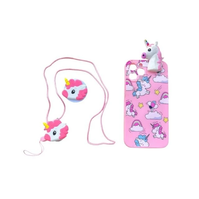 کاور طرح یونیکورن کد an 28 مناسب برای گوشی موبایل اپل iphone11 Pro max به همراه بند و پایه نگهدارنده