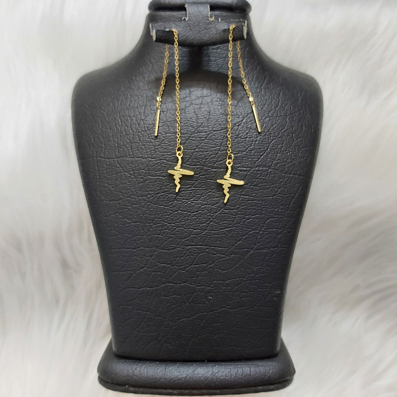 گوشواره زنانه مدل بخیه طرح ضربان کد Beat116 گوشواره زنانه مدل بخیه طرح ضربان کد Beat116