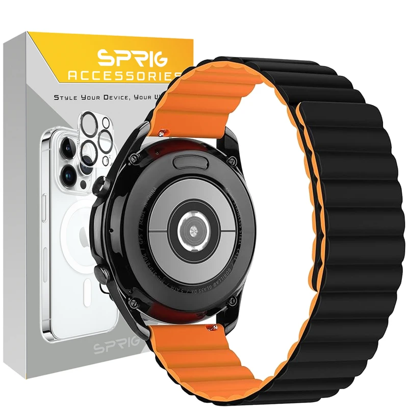 بند اسپریگ مدل Silicone Magnetic Link BK TW مناسب برای ساعت هوشمند سامسونگ Galaxy Gear S3