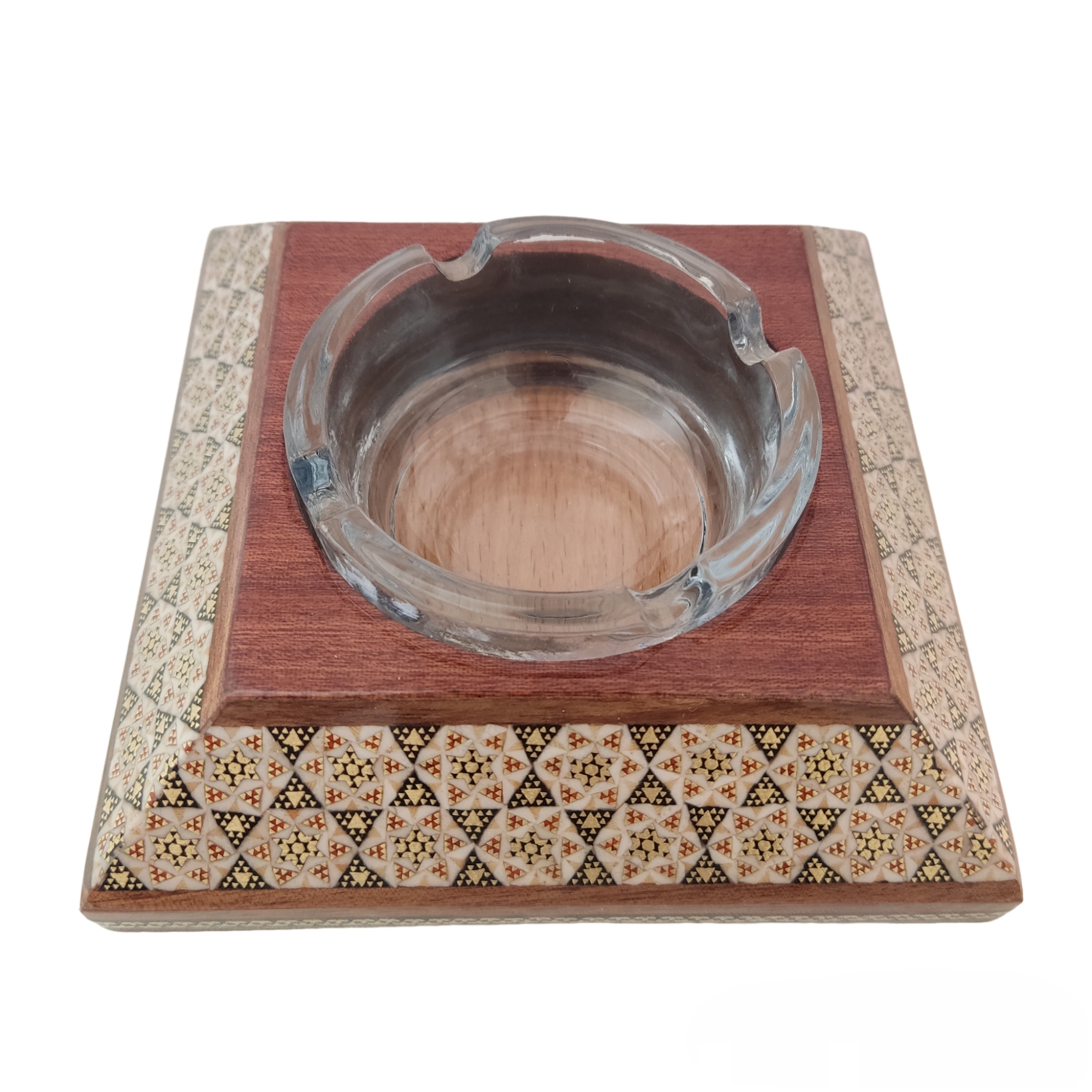 زیرسیگاری مدل خاتم کاری دایره ای کد 02