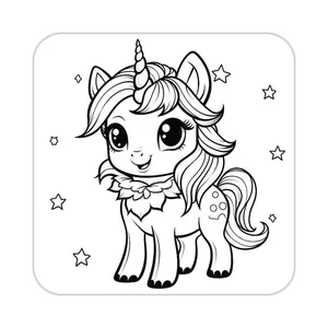 زیر لیوانی کاکتی طرح اسب تک شاخ و یونیکورن مدل mp29508