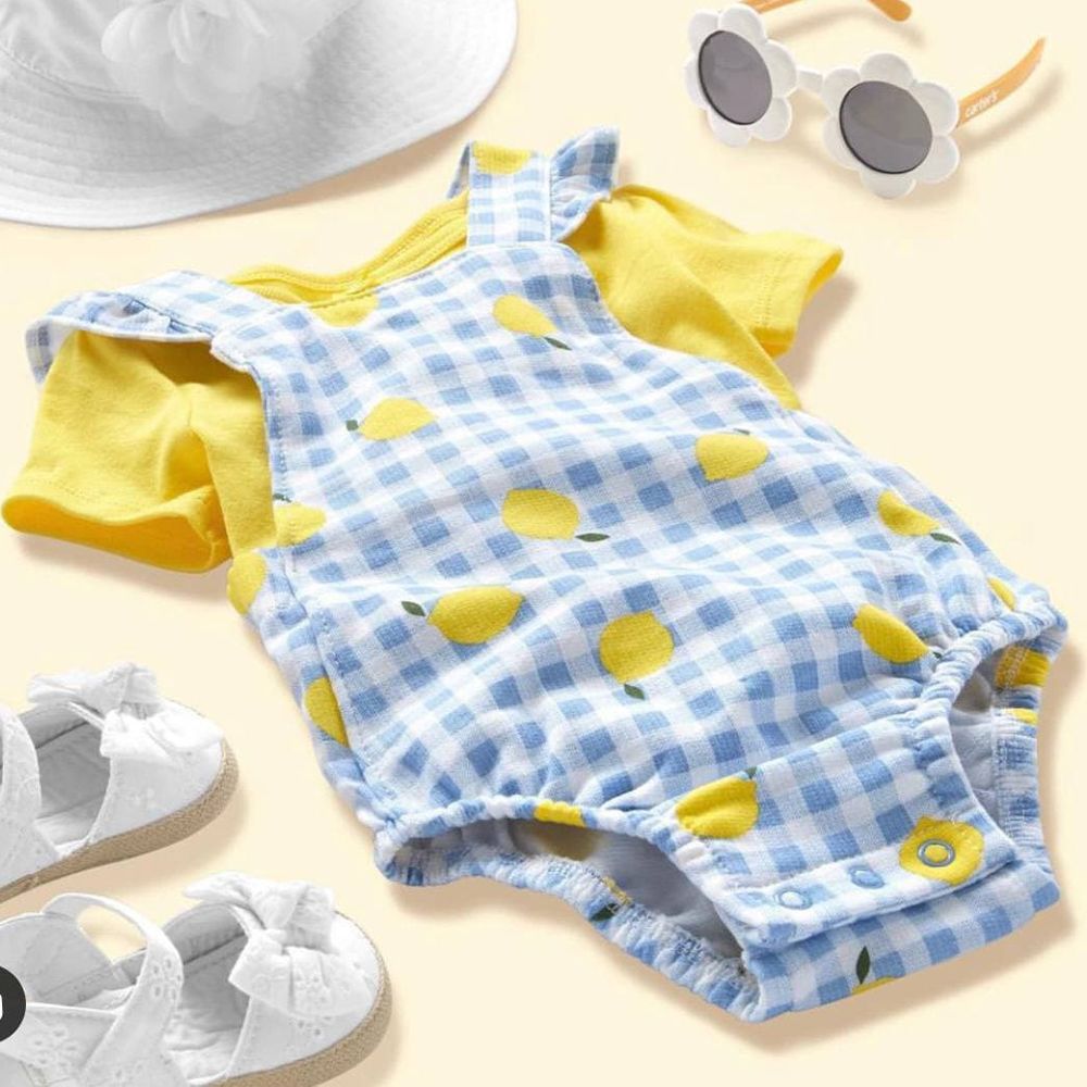 ست تی شرت و سرهمی نوزادی کارترز طرح Lemon کد M606 -  - 11