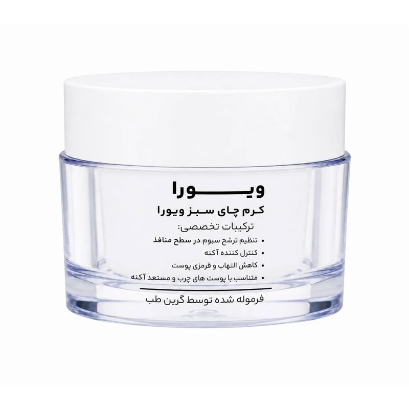 کرم چای سبز ویورا مدل T-01 مناسب پوست چرب و مختلط حجم ۳۰ میلی لیتر