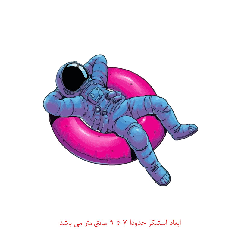 برچسب لپ تاپ طرح فضانورد کد 1954