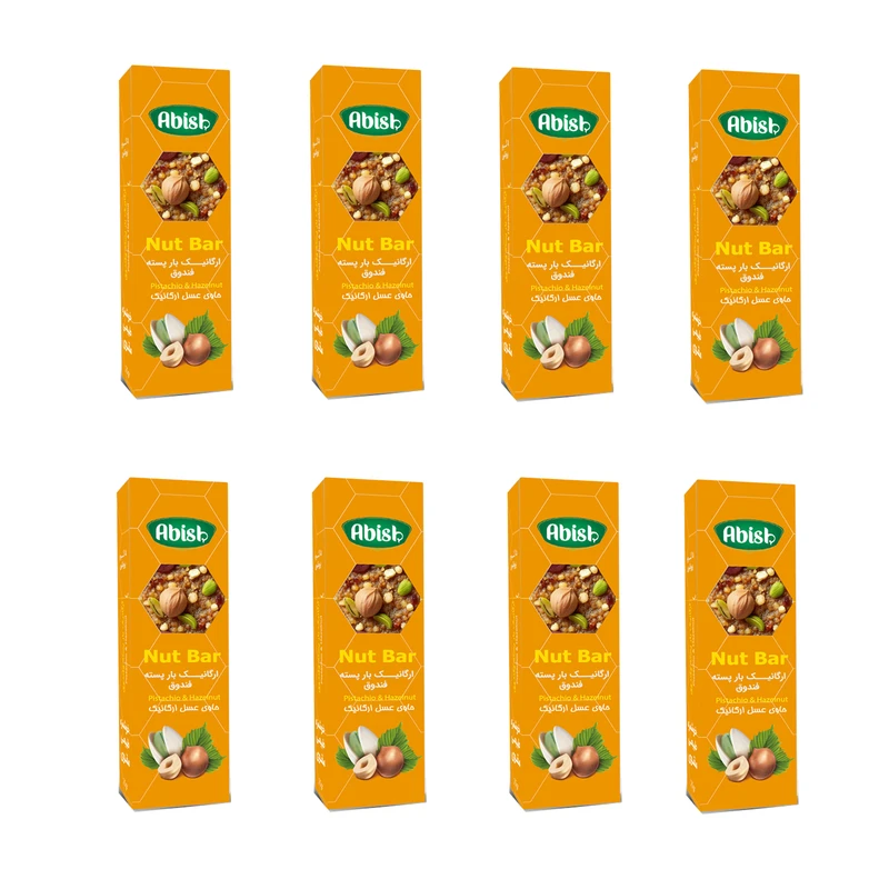 نات بار فندق و پسته آبیش بسته 8 عددی