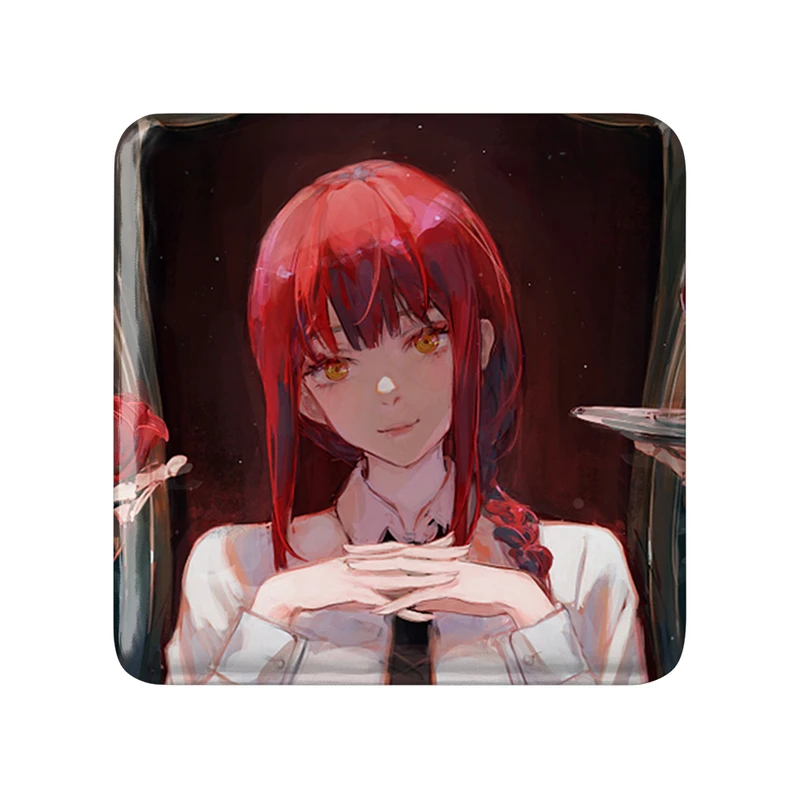 مگنت خندالو طرح ماکیما انیمه مرد اره ای Chainsaw Man  مدل مربعی کد 22338