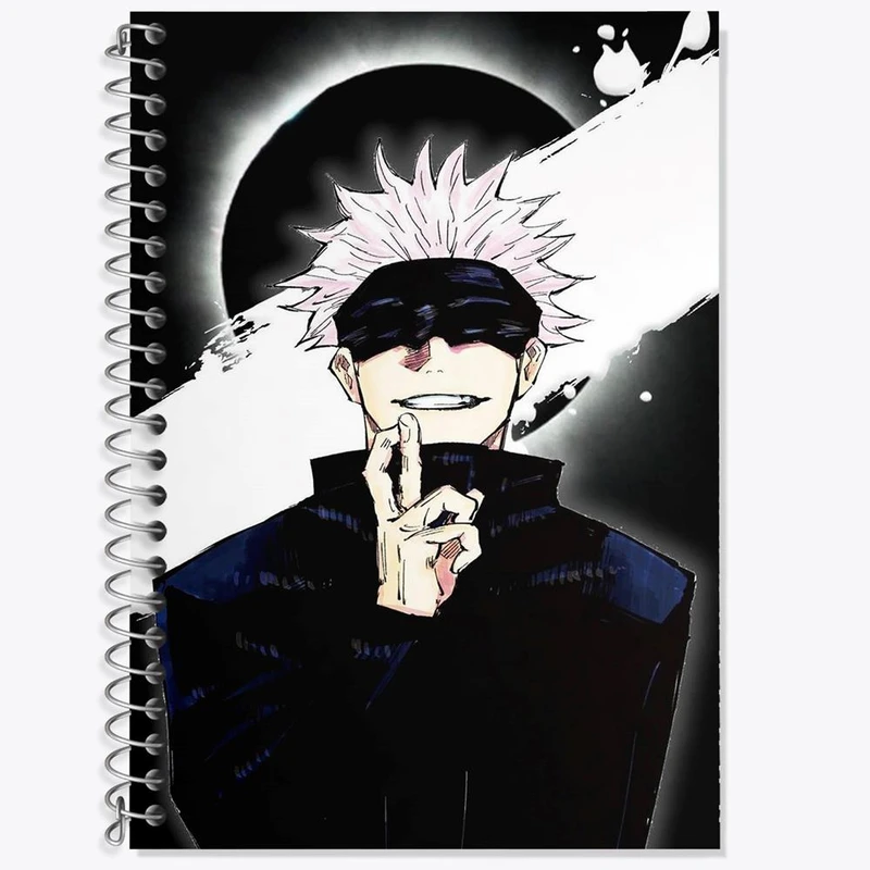 دفتر زبان 50 برگ خندالو مدل سه خط طرح گوجو ساتورو انیمه جوجوتسو کایزن کد 11085